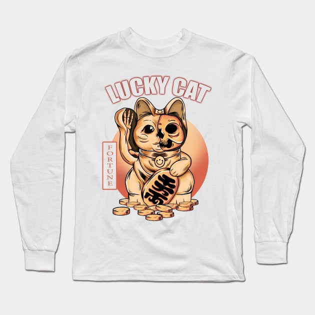 Lucky Cat Long Sleeve T-Shirt by HSPtees